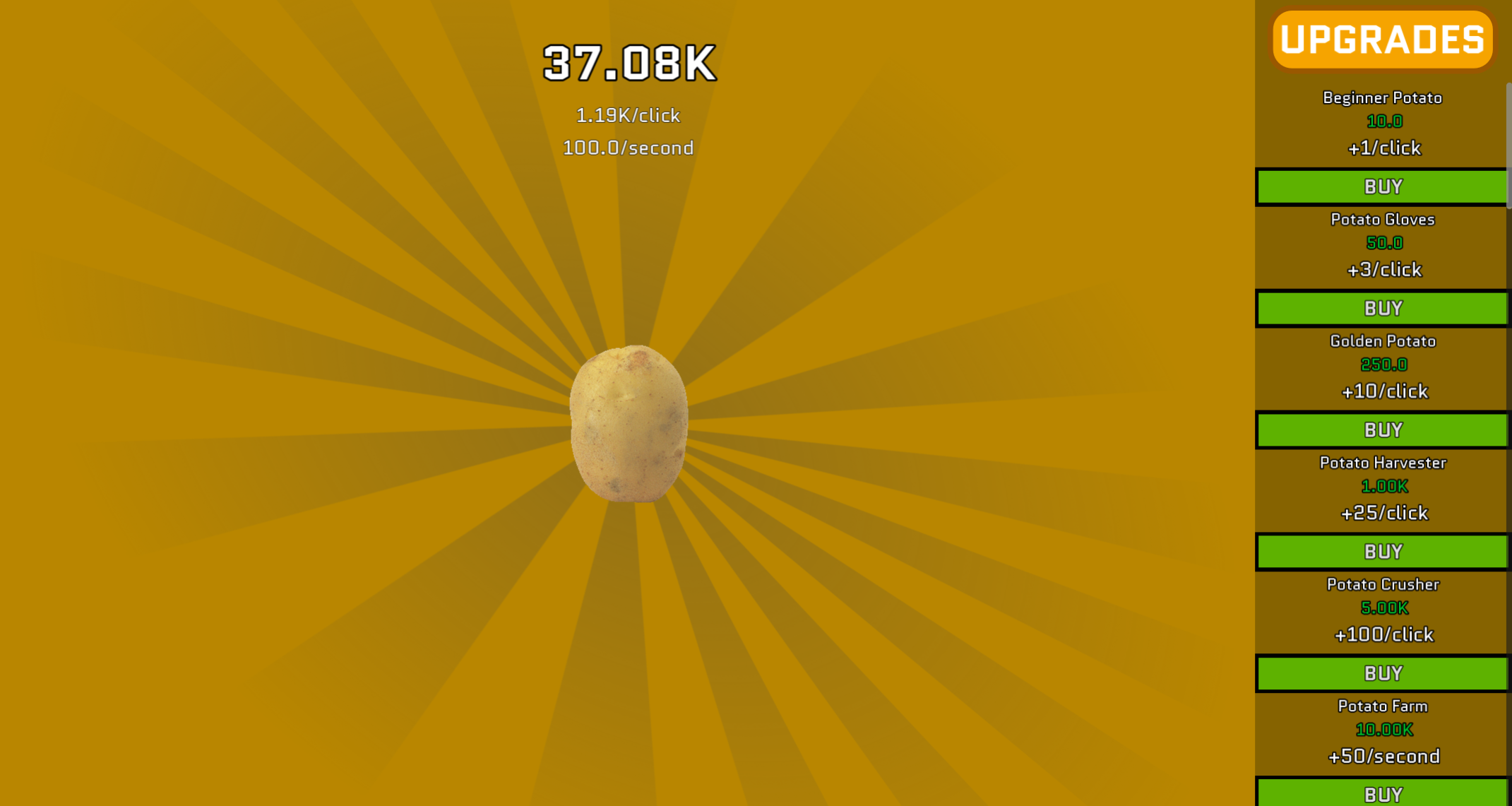 Screenshot 4 for Potato Clicker Deluxe