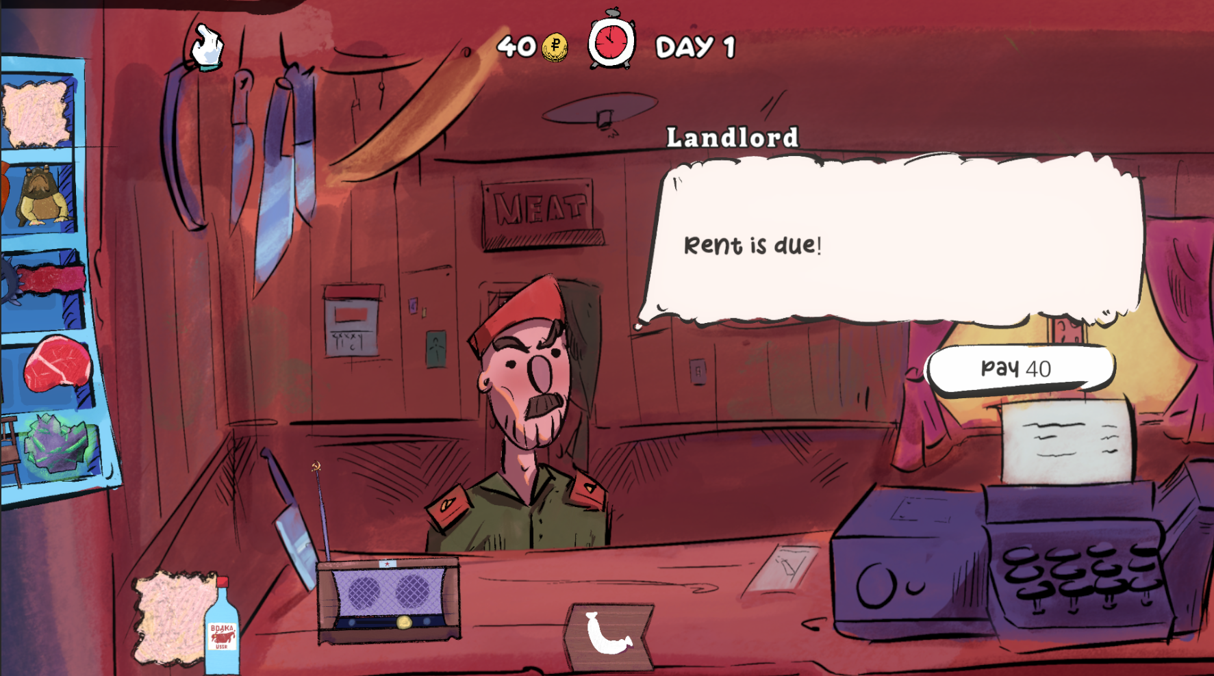 Screenshot 3 for I Ate a Suspicious Sausage, So I Was Reincarnated to Manage My Amputated Dad's Failing Meat Shop in the Soviet Union