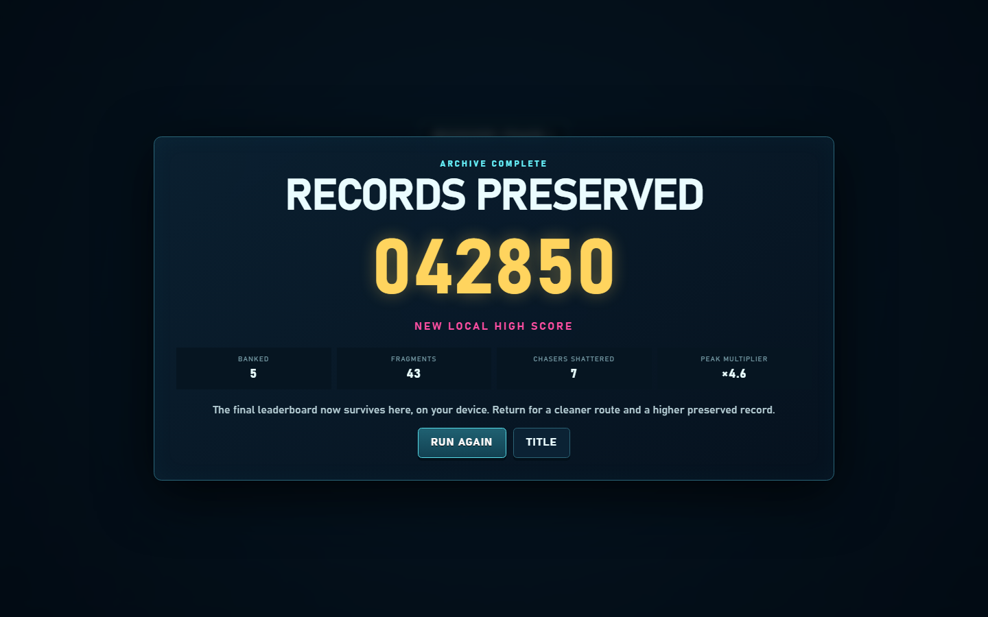 Screenshot 3 for Score Chaser: Archive Run