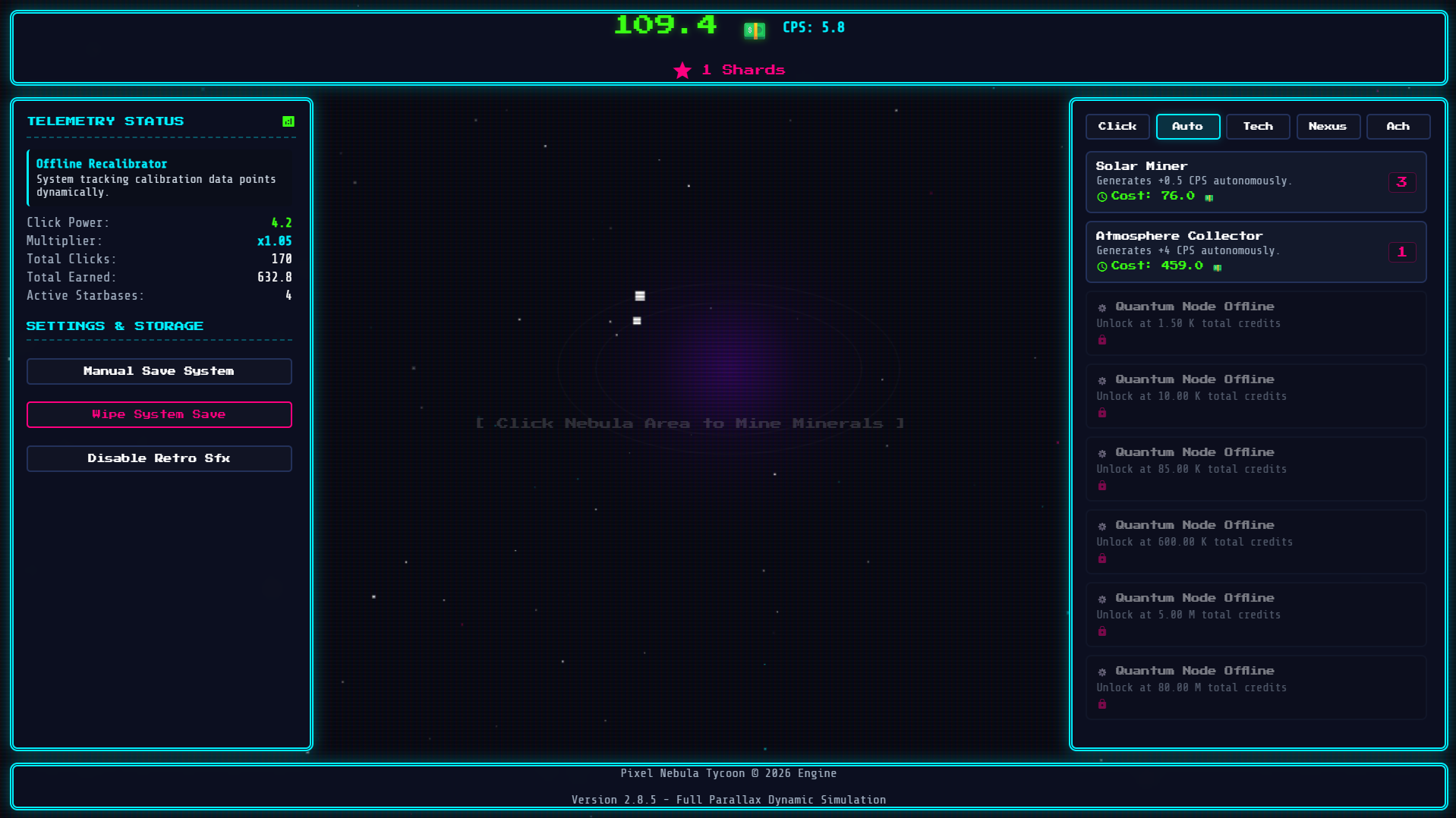 Screenshot 2 for Pixel Nebula Tycoon
