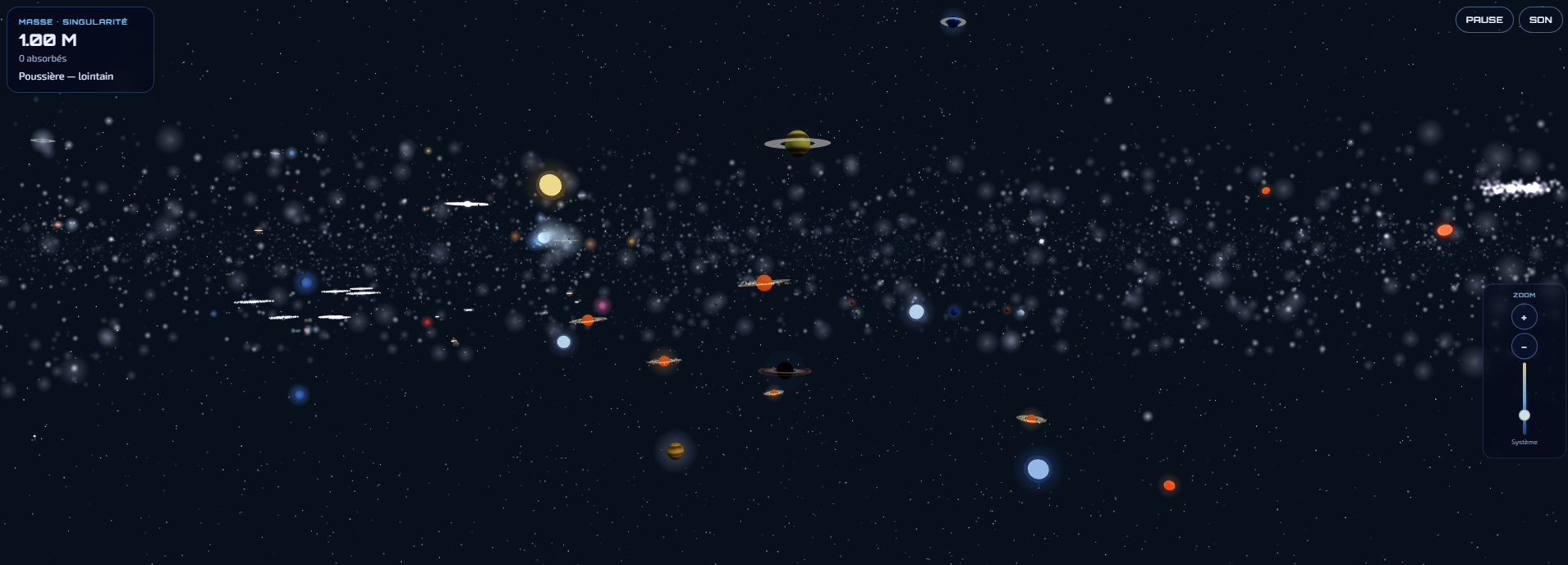 Screenshot 2 for Black Hole simulation (trou noir)