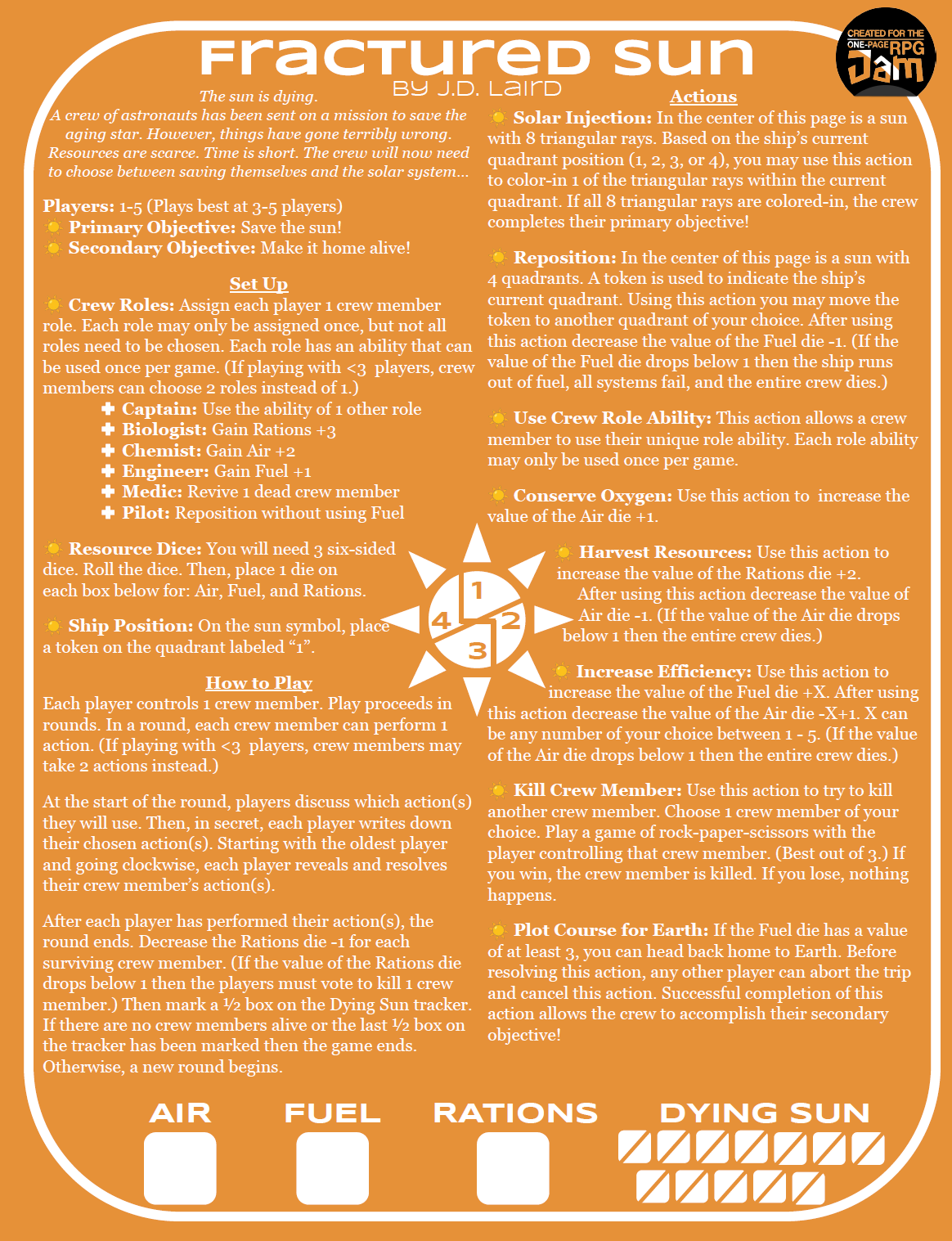 Screenshot 2 for Fractured Sun *One-Page RPG JAM '26*