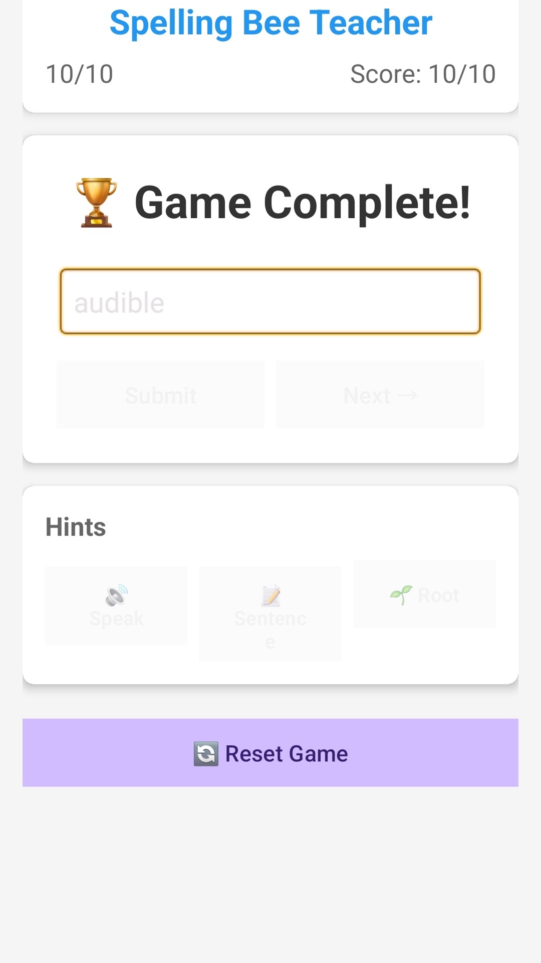 Screenshot 5 for Spelling Bee Tutor