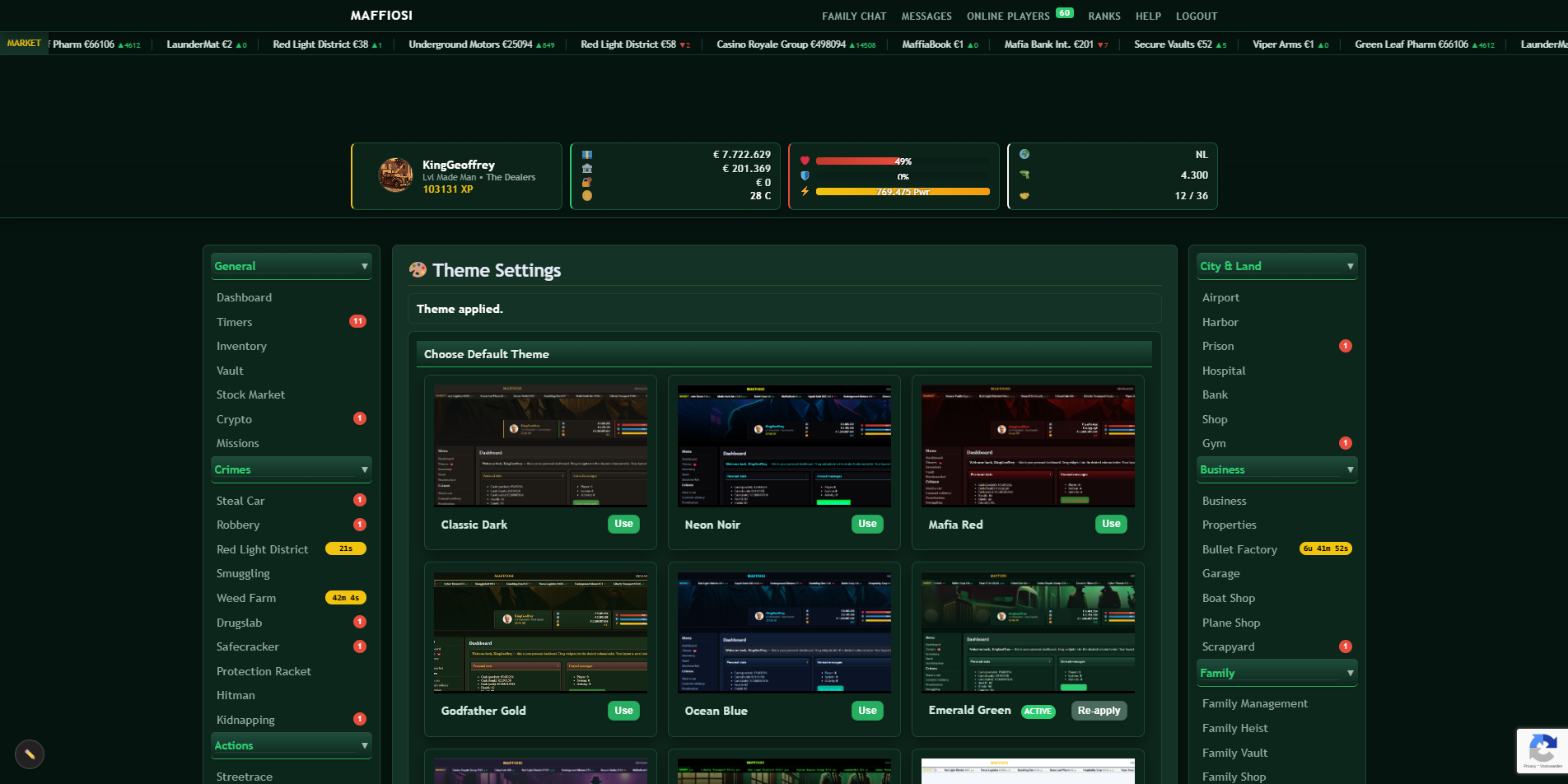 Screenshot 2 for Maffiosi.com | Free Mafia Game