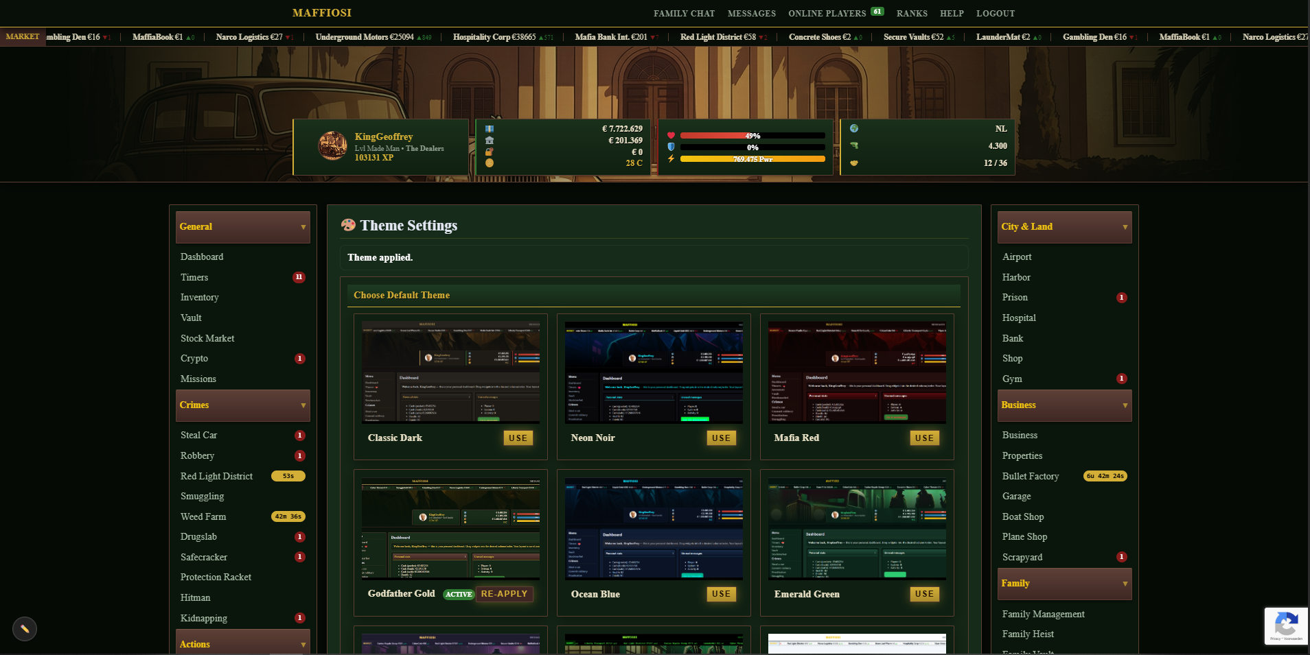 Screenshot 5 for Maffiosi.com | Free Mafia Game