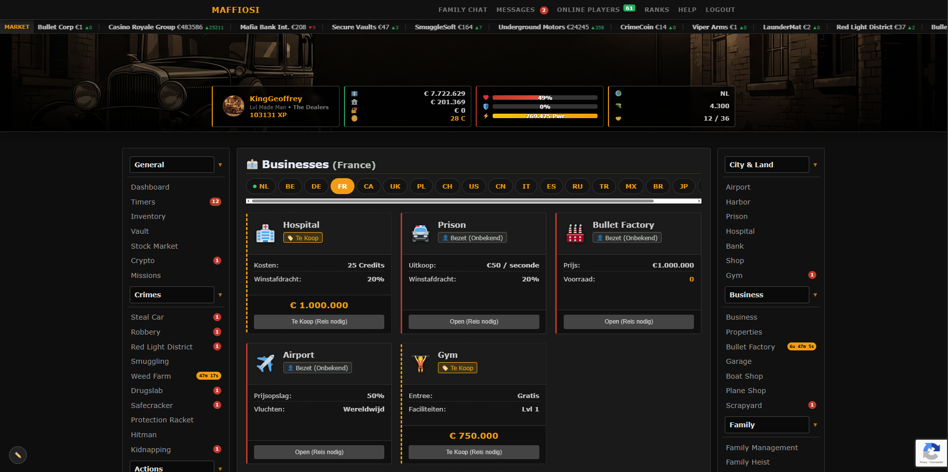 Screenshot 6 for Maffiosi.com | Free Mafia Game
