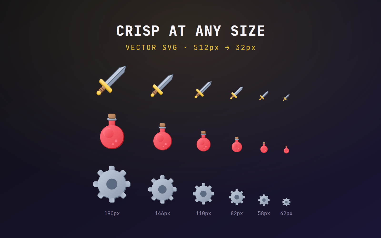 Unity Project Icon Semi Flat Fantasy RPG Icon Pack (48) by TasoStudio