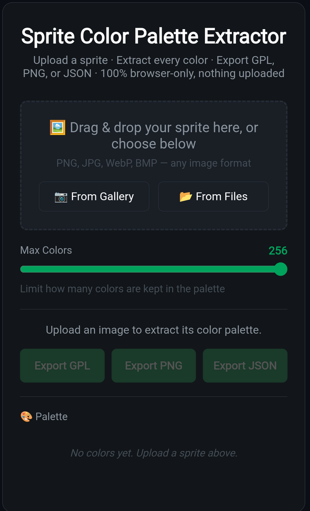 Sprite Color Palette Extractor — Free Browser-Based Palette Tool for ...