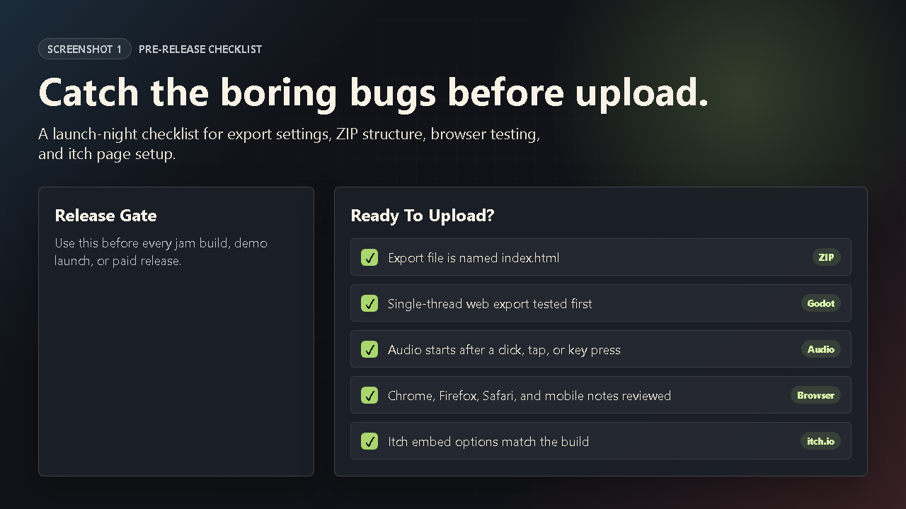 Godot HTML5 Export Kit for itch.io - Web Game Release Tools by Template ...