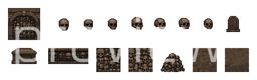 Mix Bone Dungeon Tileset – Skeleton Sprite Pack VOL. II by NeoPixelBoyCo