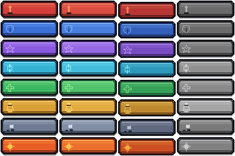 Pixel RPG Combat Buttons UI Pack - Fantasy Battle Menu Assets by ...