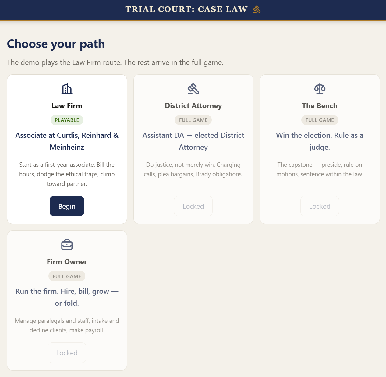 Trial Court: Case Law by AstraCivic Games