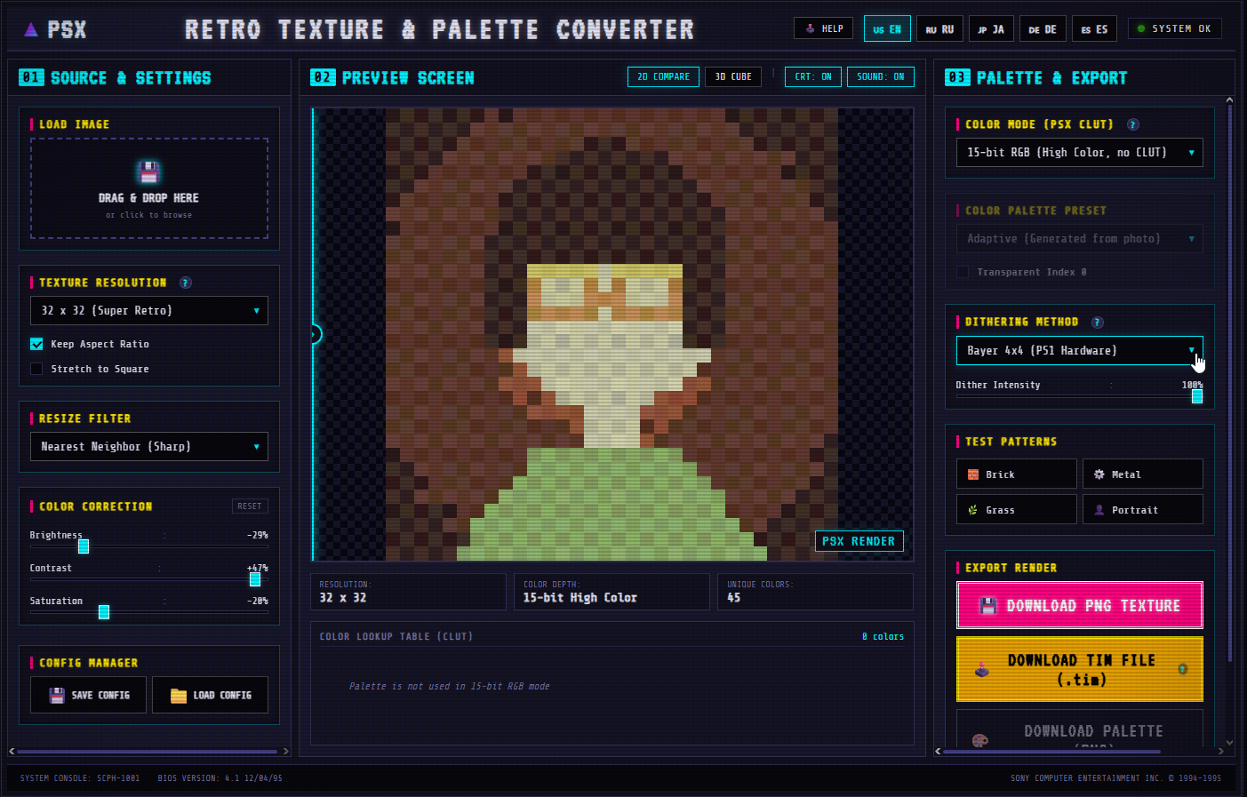 Screenshot 4 for PSX Retro Texture & Palette Converter