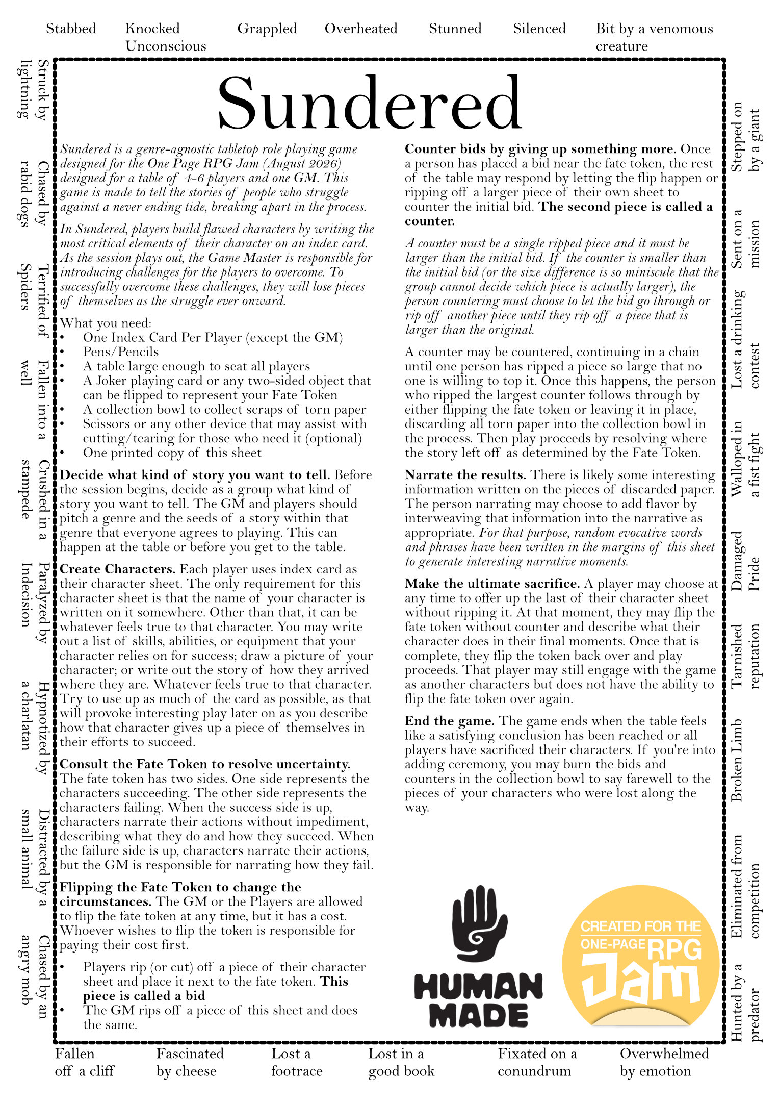 Screenshot 2 for Sundered Draft - One Page RPG