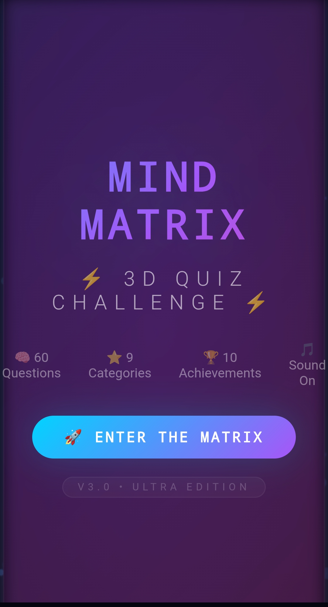 Screenshot 2 for Mind Matrix - 3D Quiz Challenge