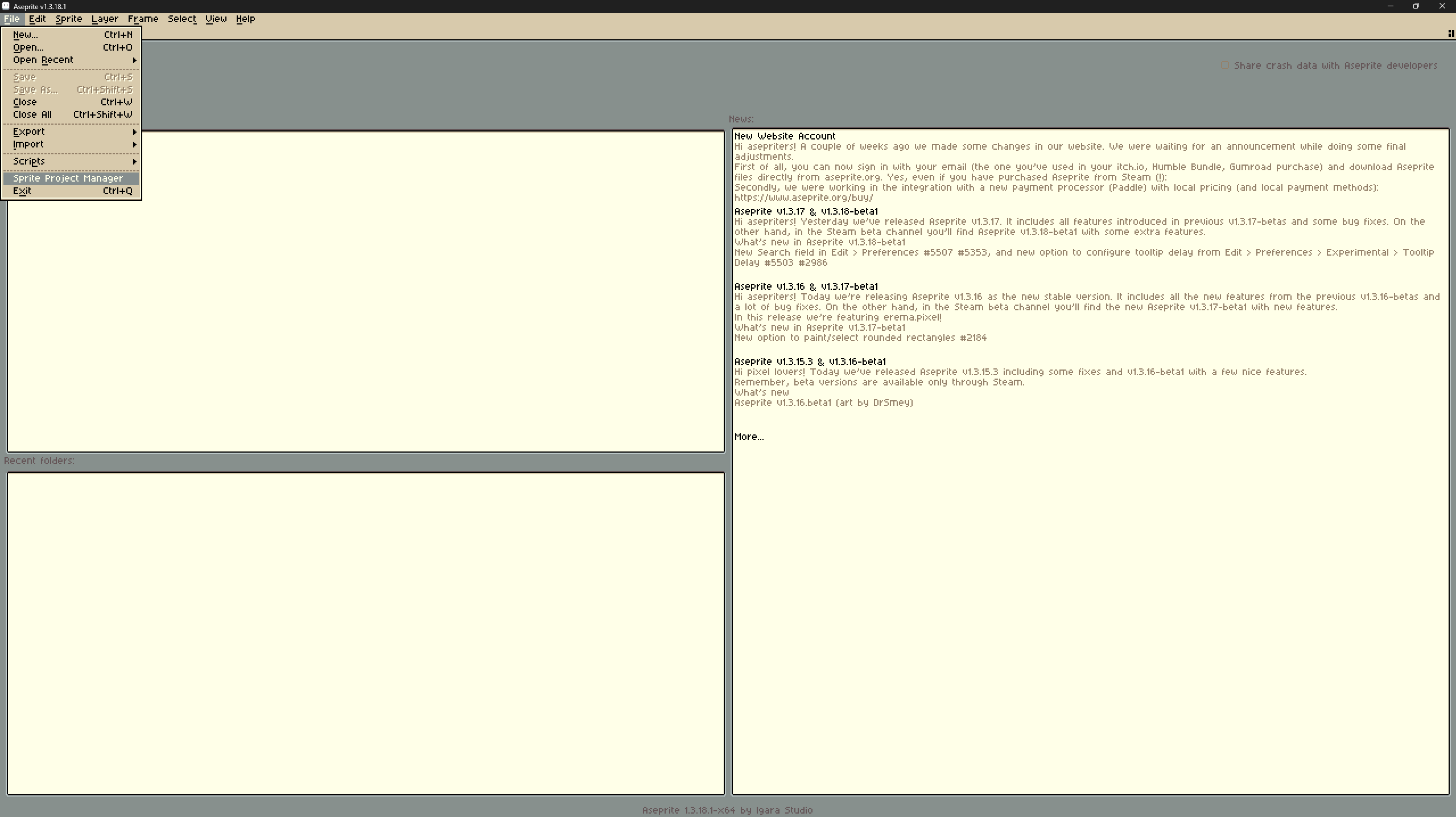 Screenshot 3 for Sprite Project Manager for Aseprite