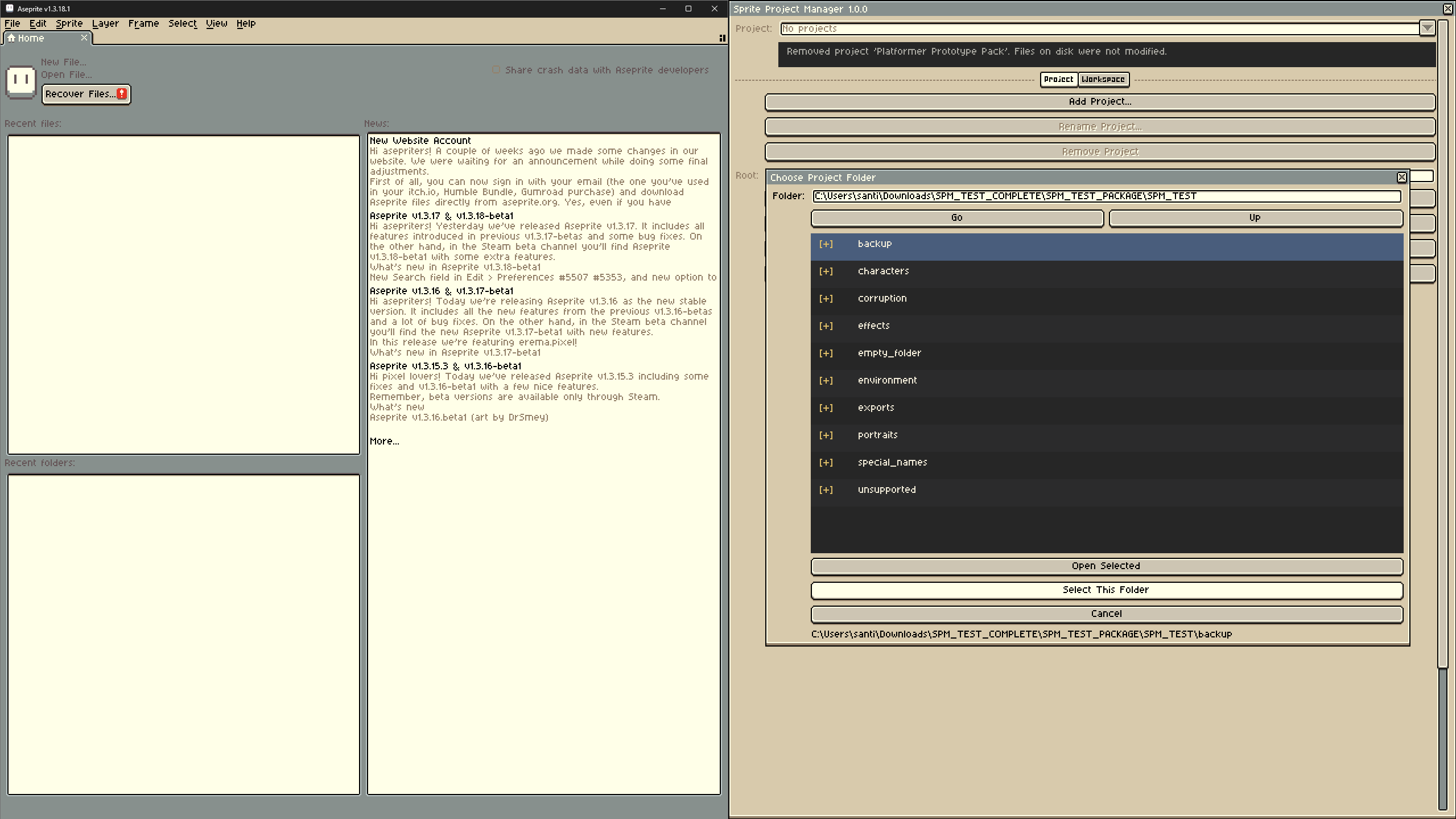 Screenshot 5 for Sprite Project Manager for Aseprite