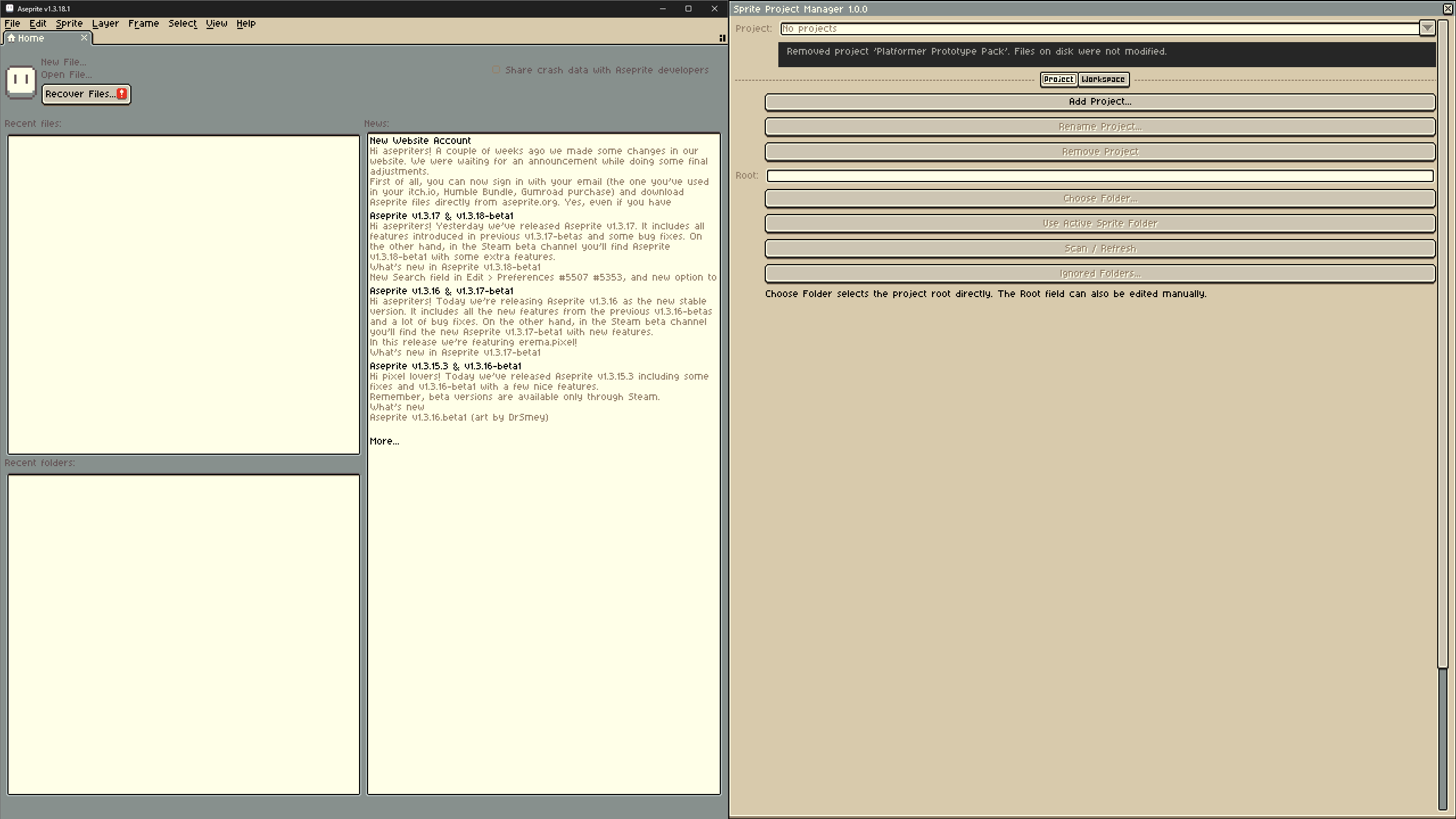 Screenshot 4 for Sprite Project Manager for Aseprite