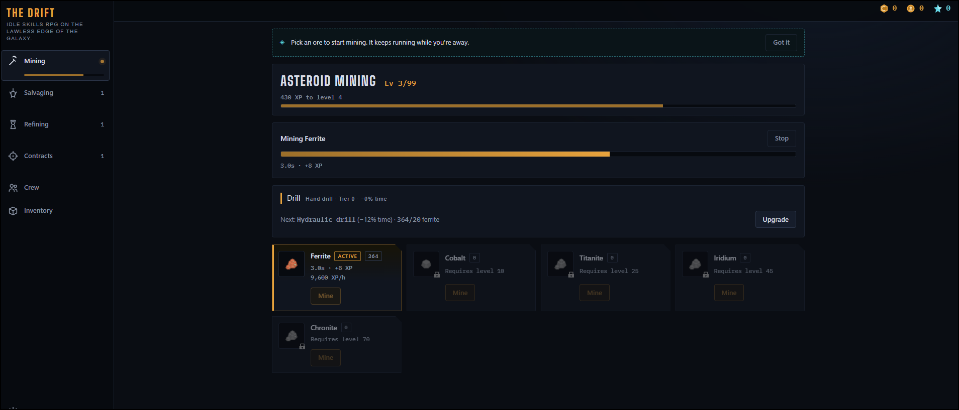 Screenshot 3 for The Drift — Space Idle RPG