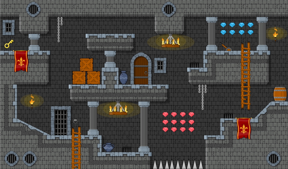 Medieval Dungeon Platformer Tileset by pzUH