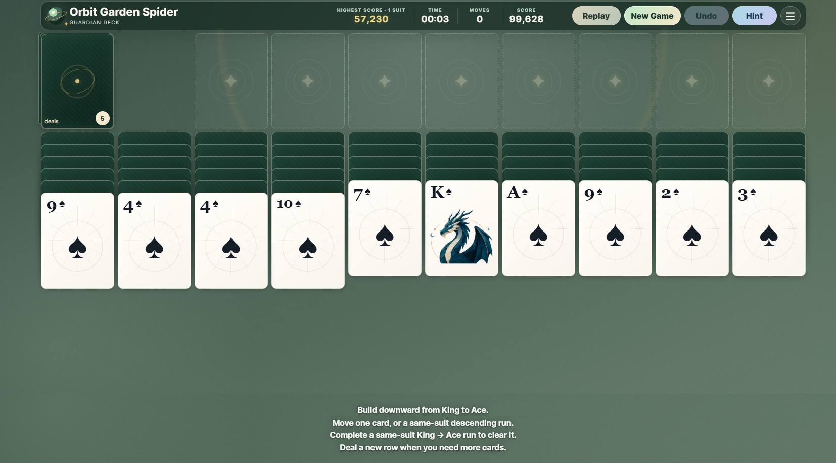 Screenshot 2 for Orbit Garden Spider Solitaire