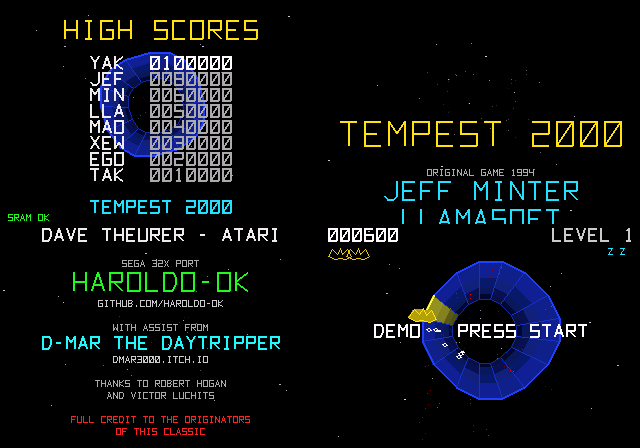 Screenshot 2 for Tempest 2000 for Sega 32X
