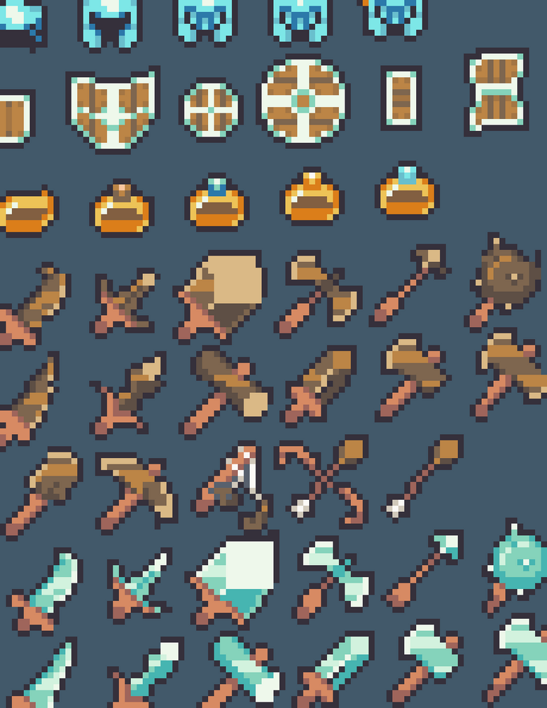 RETRO RPG ITEM PACK 250+ ITEMS AND ICONS 16x16 by MikePixelArt