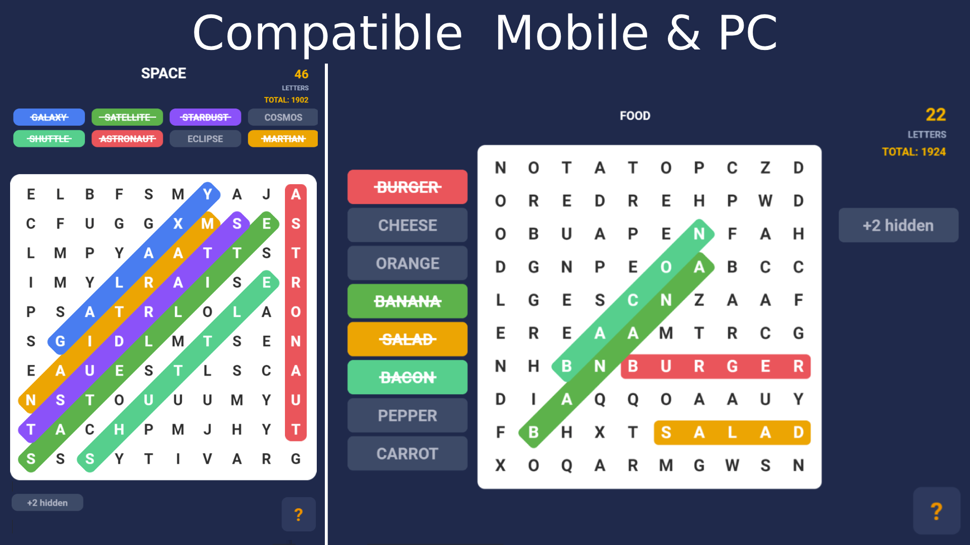 Screenshot 3 for Word Search (GDevelop Template)