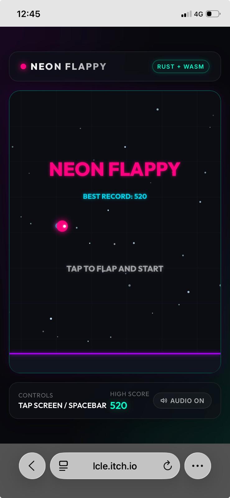 Screenshot 2 for Neon Flappy Bird