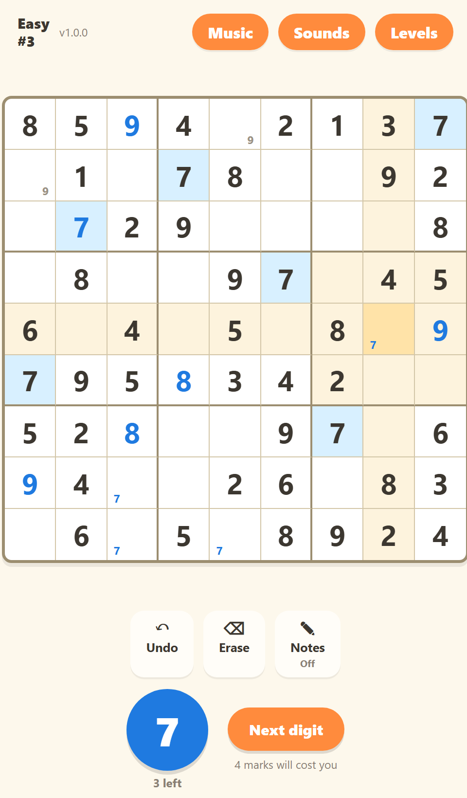 Screenshot 2 for Descending Sudoku