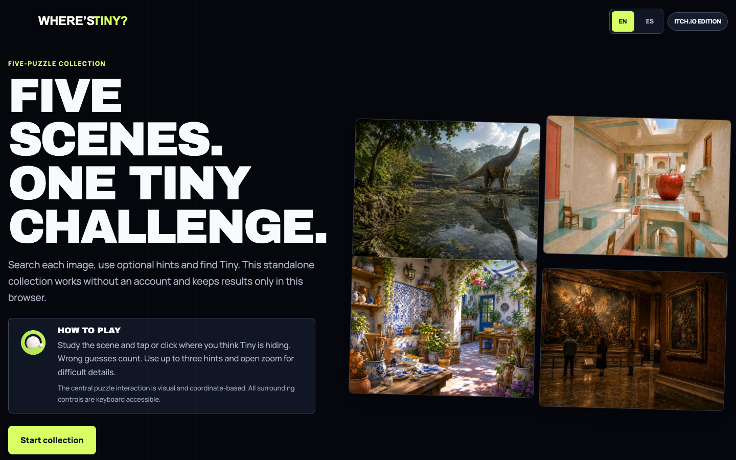 Screenshot 2 for Where's Tiny? — Five-Puzzle Collection