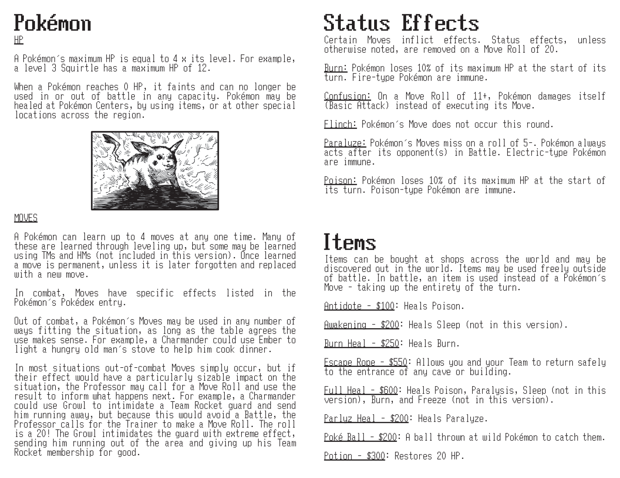Screenshot 2 for Pokémon: Pallet to Pewter Version (TTRPG)