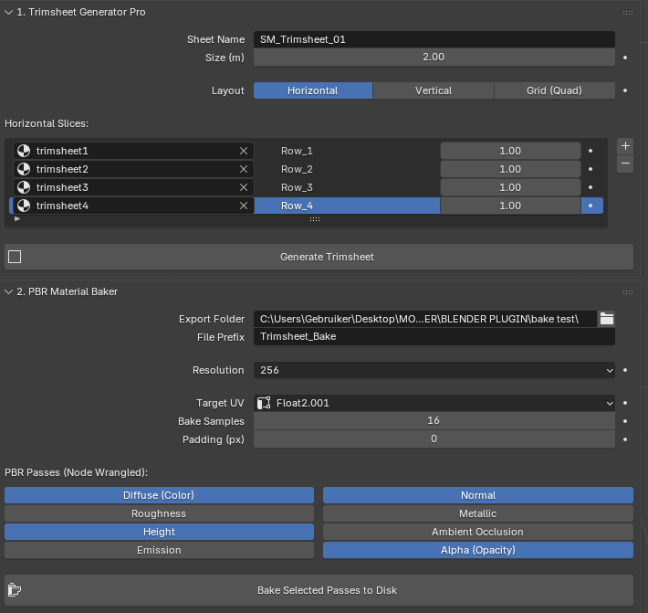 Screenshot 4 for Blender Essentials: Trimsheet Generator + PBR baking plugin