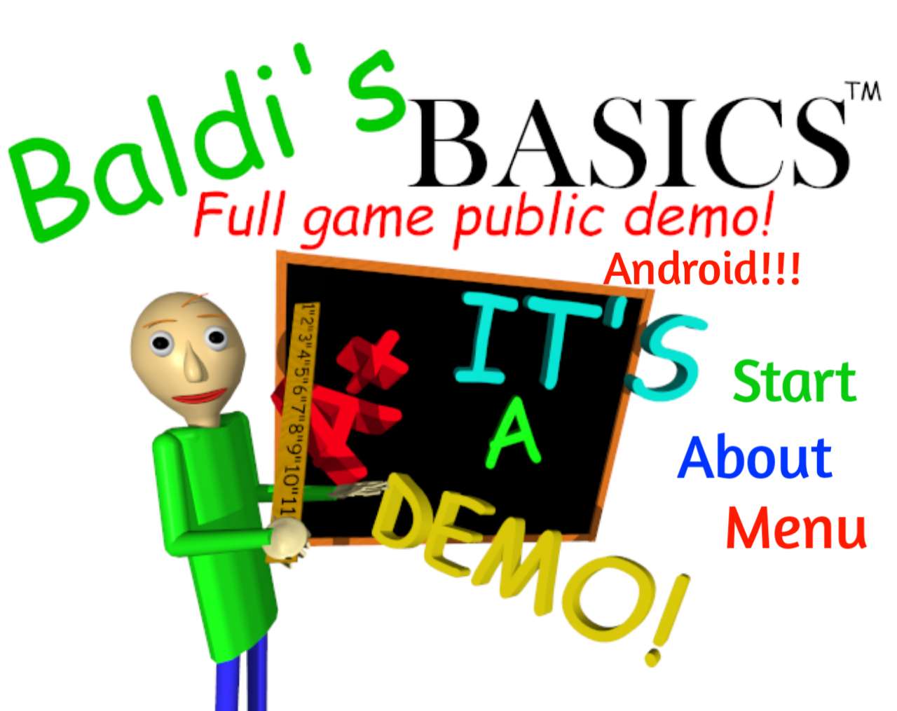 Baldis basics game public demo. БАЛДИ игра. Игра Baldi's Basics. Обложка Baldi s Basics. БАЛДИ логотип игры.