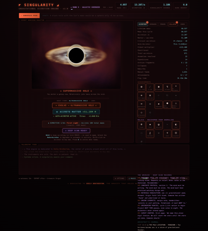 Screenshot 4 for Singularity - Gravitational Accretion Engine Idle