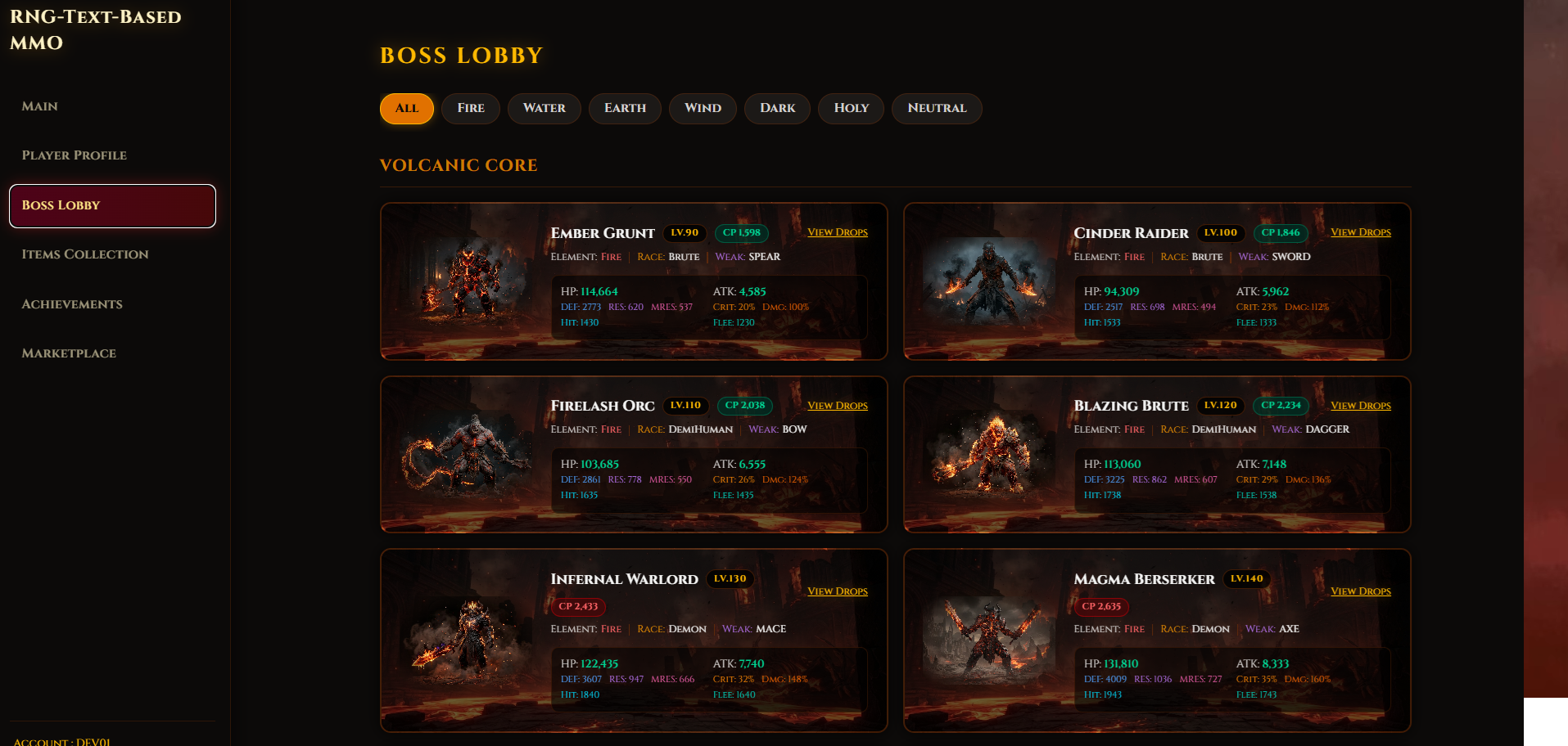 Screenshot 3 for RNG-Text-Based-MMO
