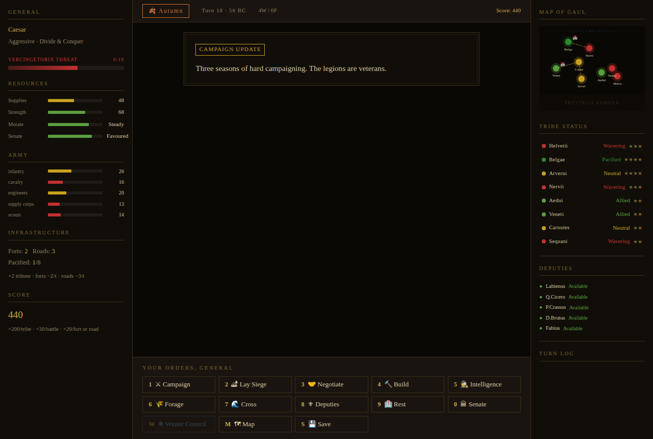 Caesar's Gallic Wars – Remastered in HTML
