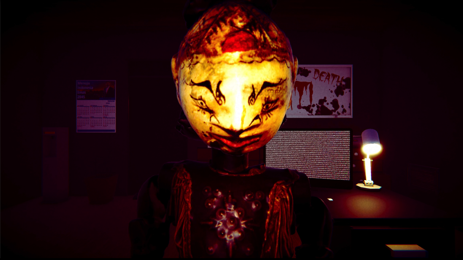 Museum Aksara Jiwa screenshot — CCTV view of an artifact room