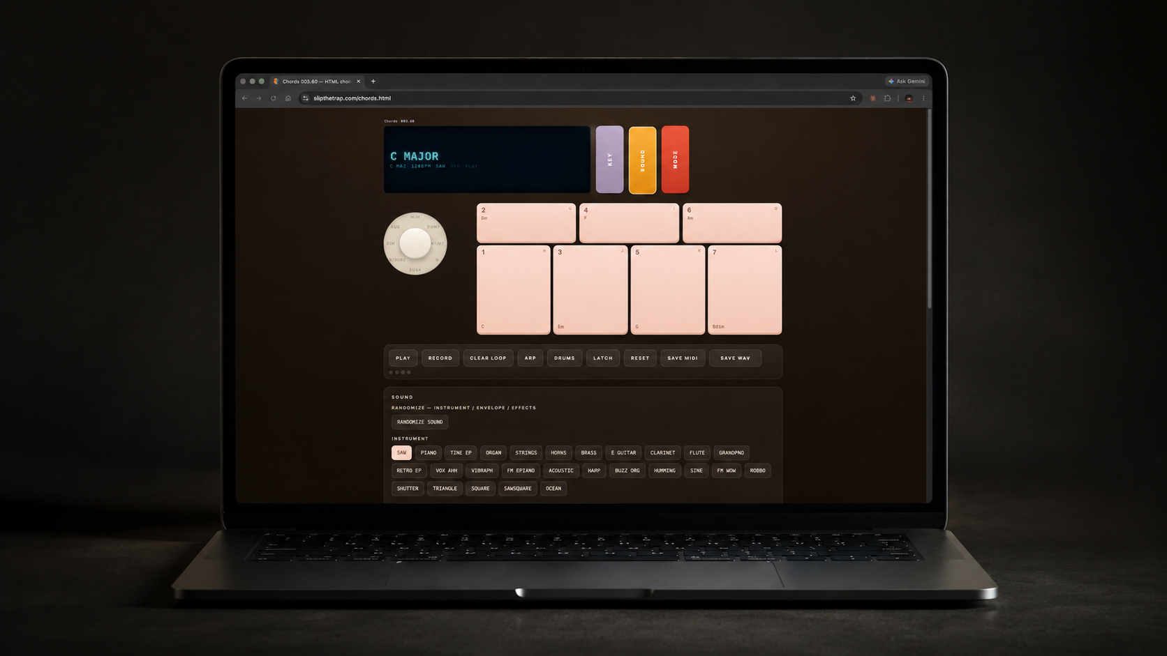 Screenshot 4 for Chords synth in HTML