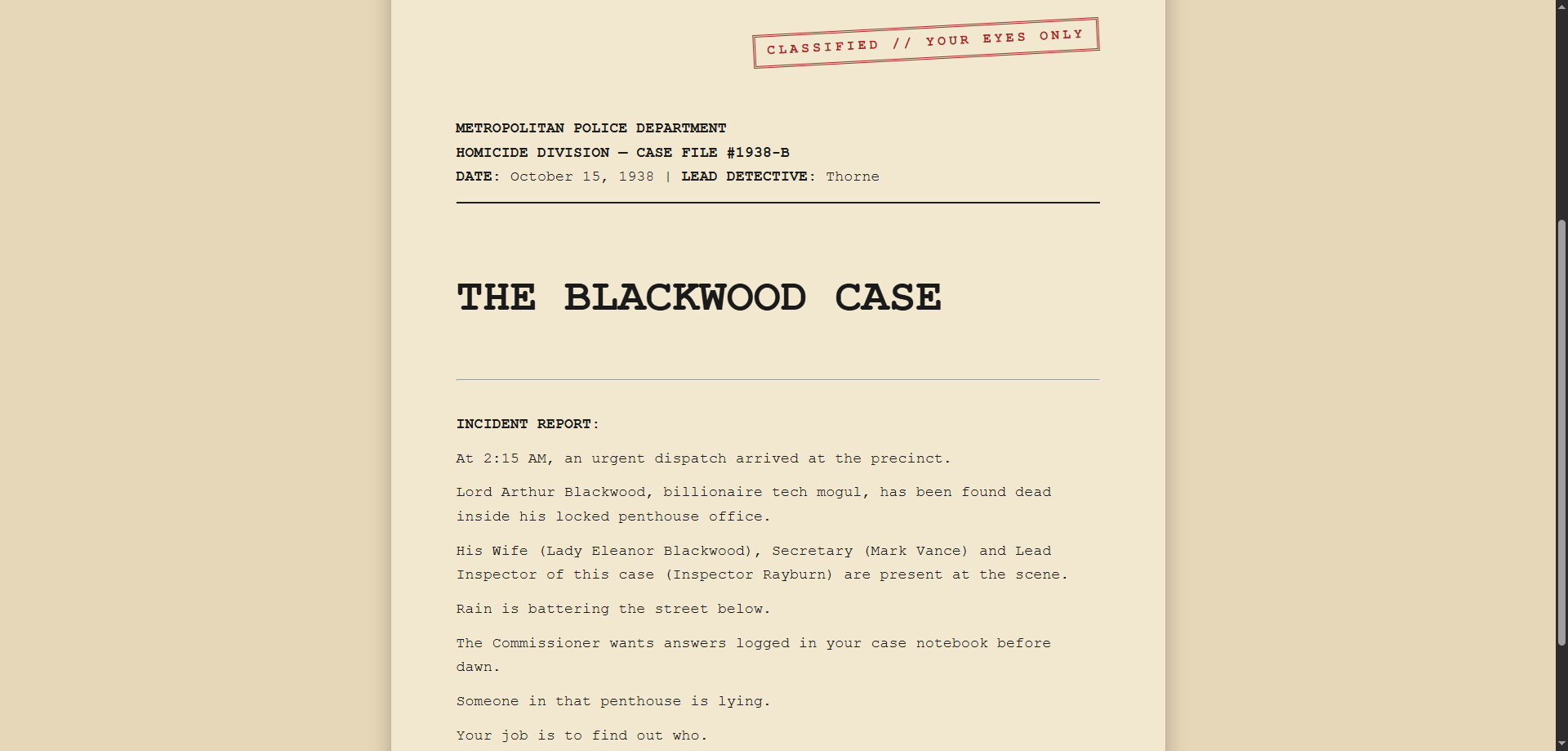 Screenshot 2 for The Blackwood Case