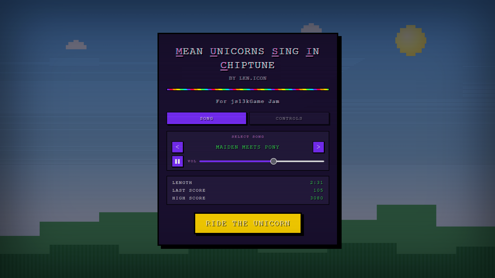 Screenshot 2 for Mean Unicorns Sing in Chiptune