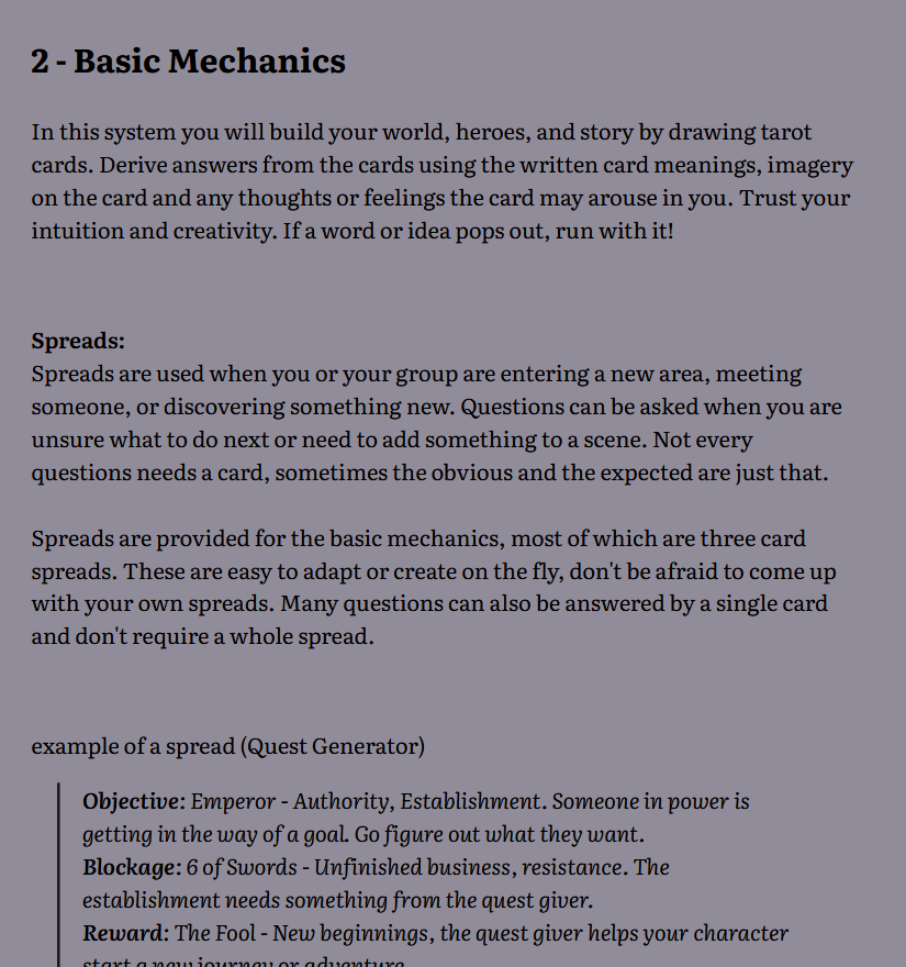 Screenshot 3 for Open Tarot - A Tarot Role Playing Game Engine