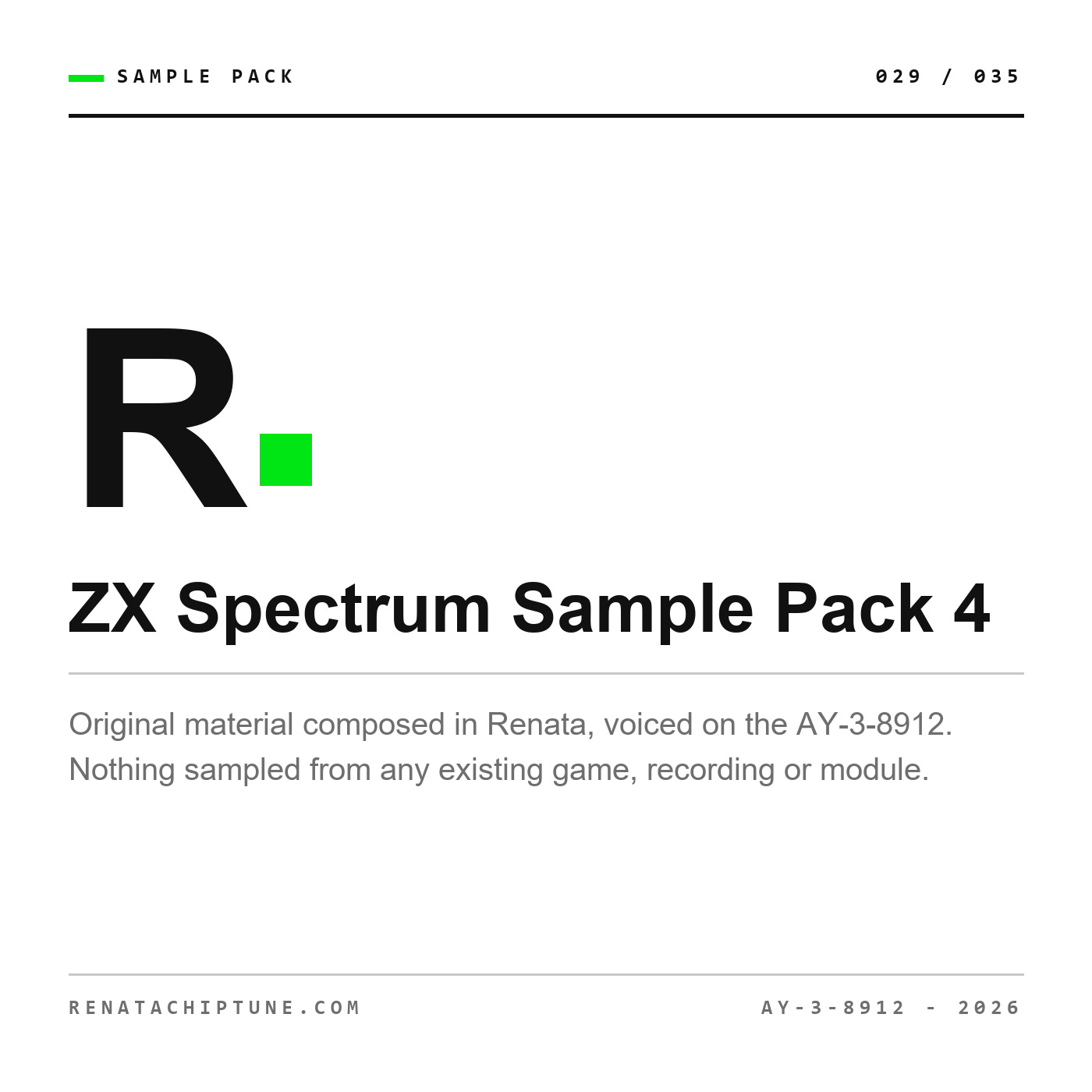 Renata ZX Spectrum Sample Pack #4 by Mark Wright