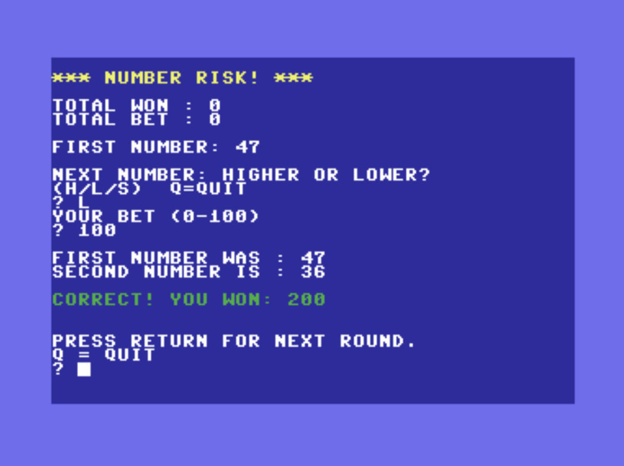 NUMBER RISK!Spectrum Zx by ready64