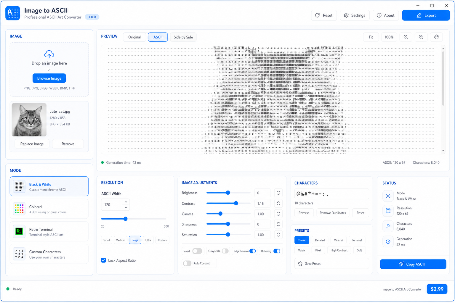 Screenshot 2 for Image to ASCII Art Converter