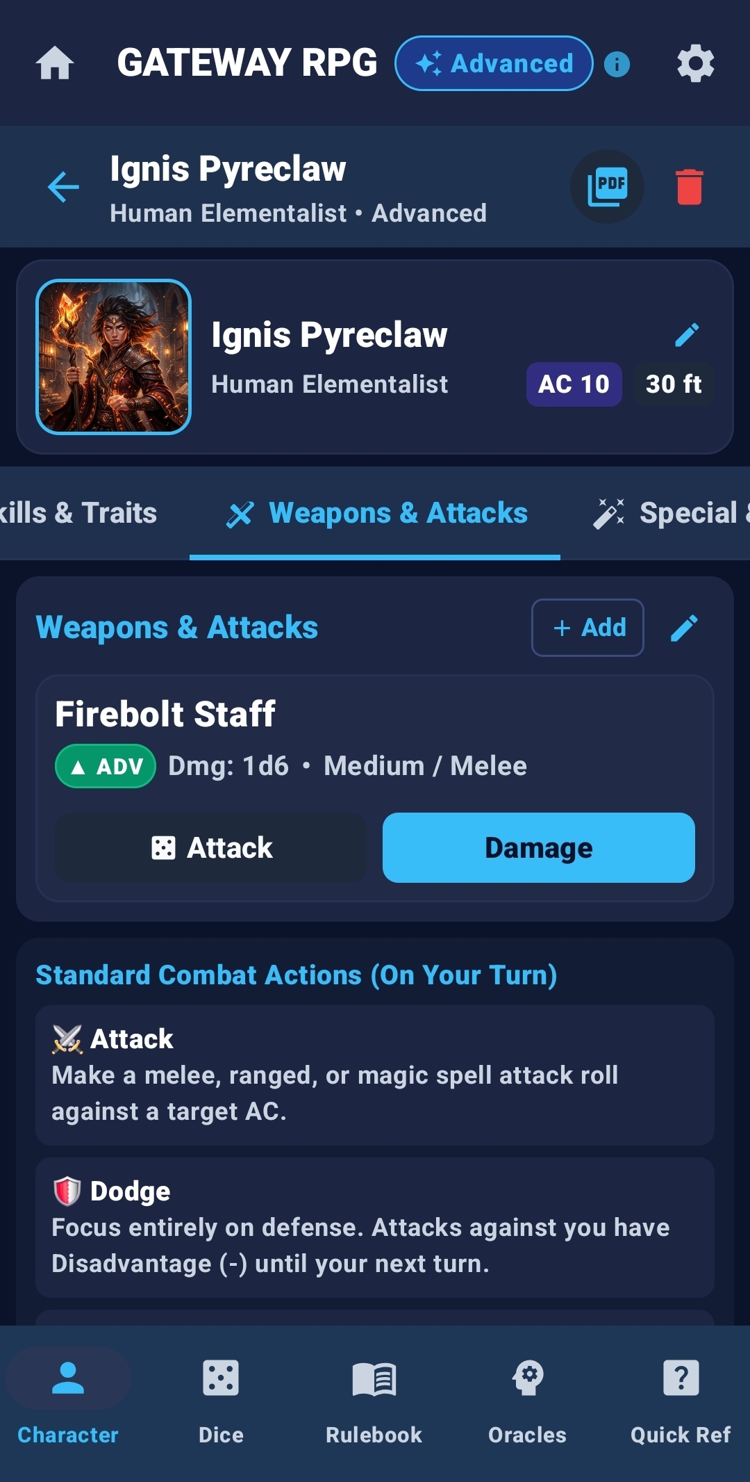 Screenshot 4 for GATEWAY RPG: Player Companion Android App
