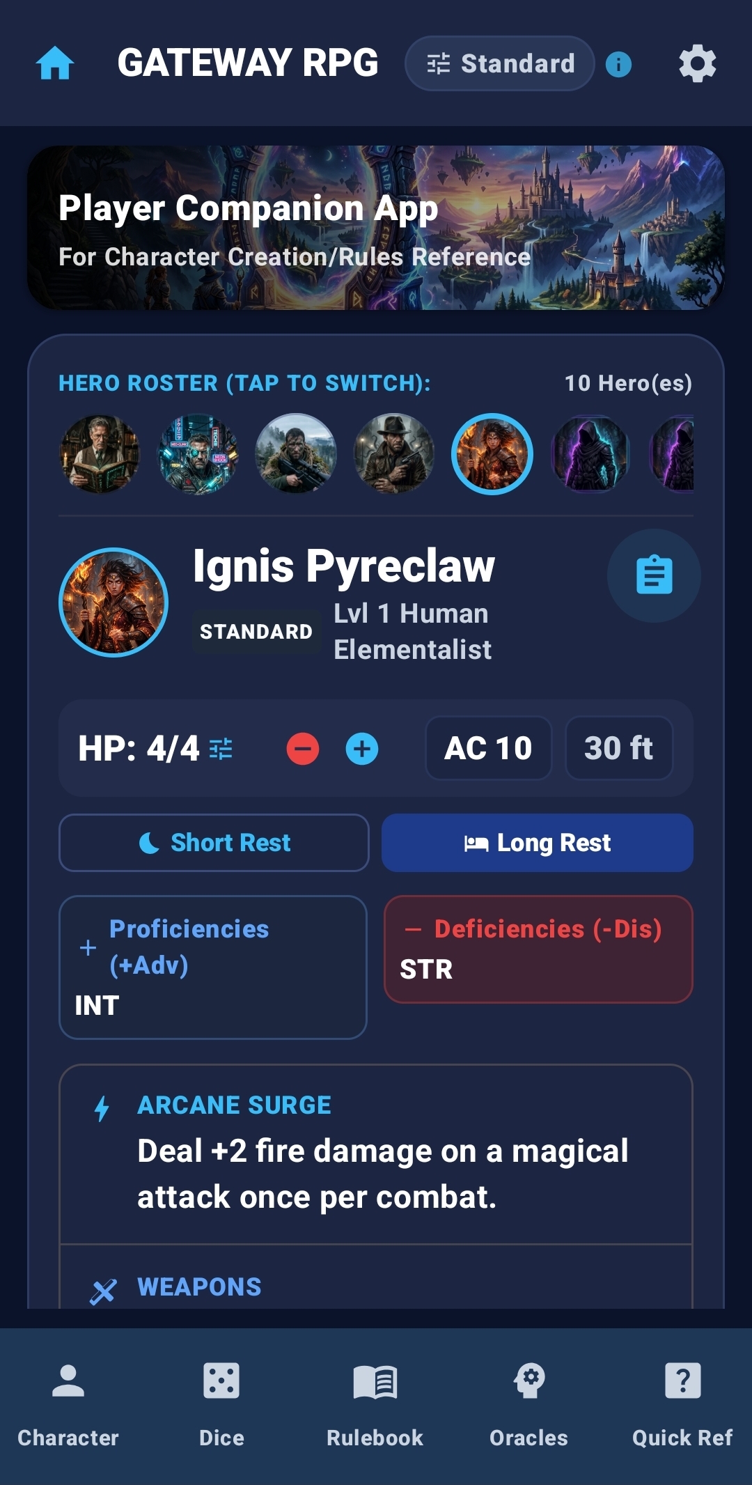 Screenshot 2 for GATEWAY RPG: Player Companion Android App