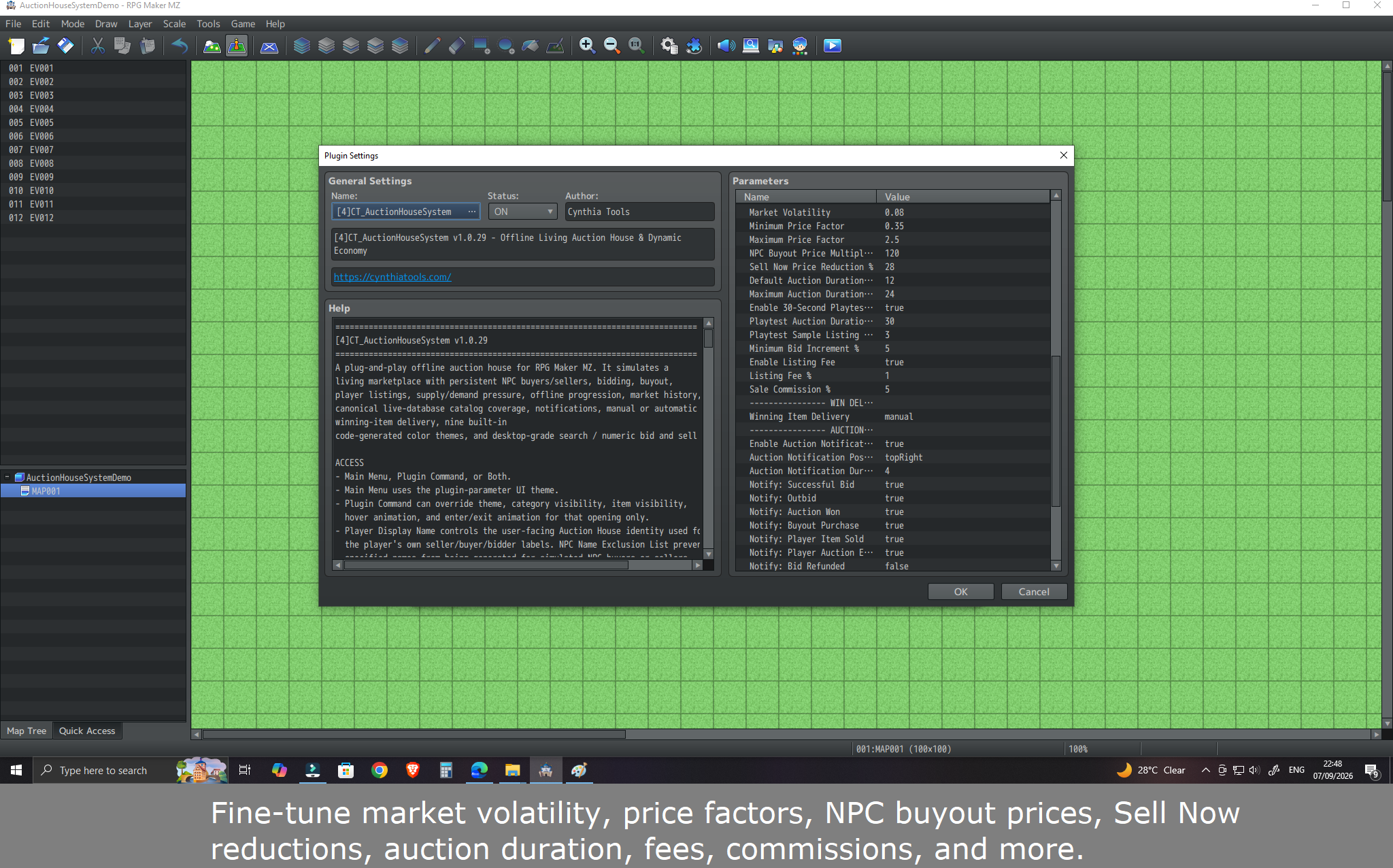 CT Auction House System search and item inspection interface for RPG Maker MZ auction listings.
