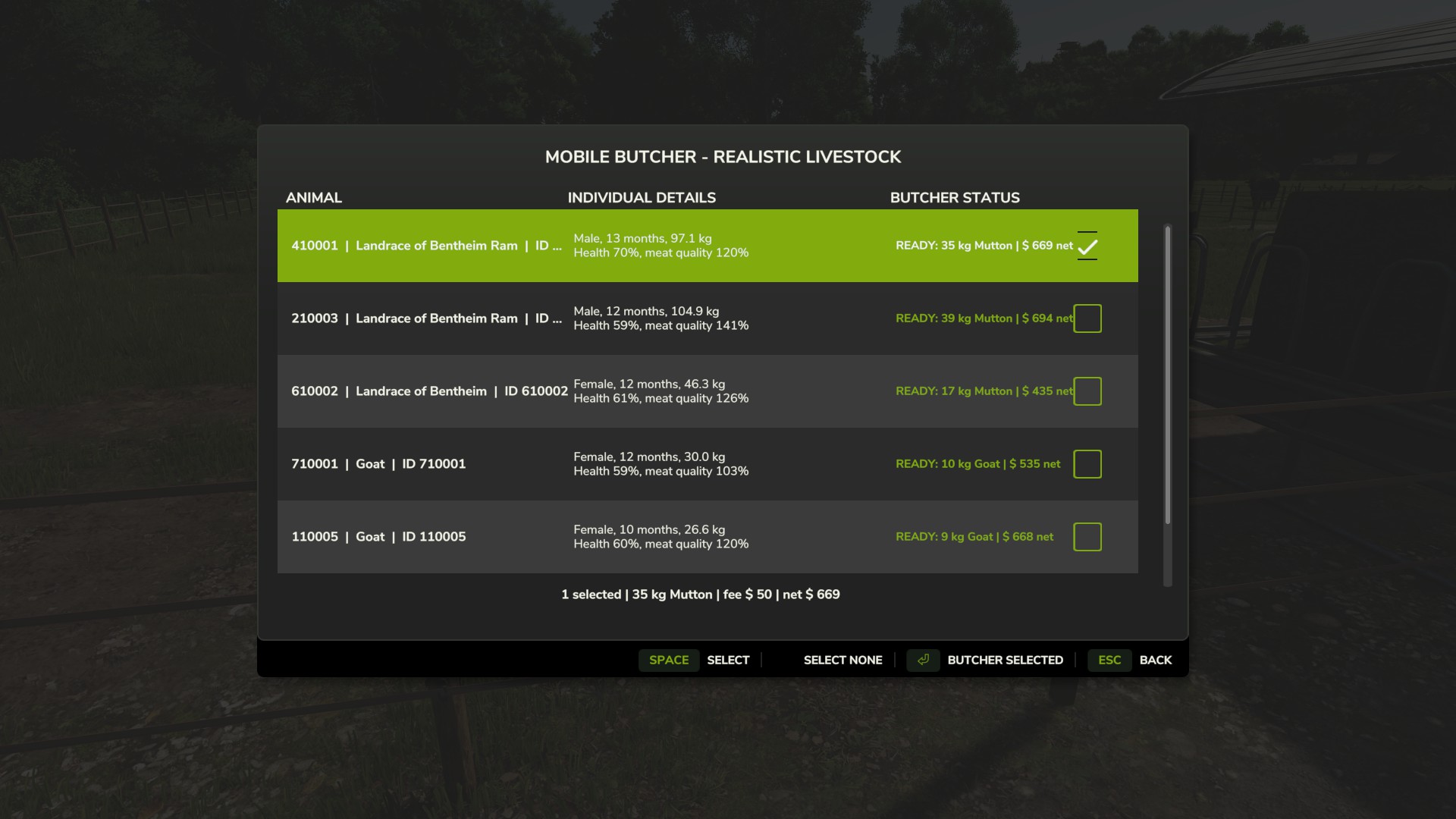 Screenshot 3 for FS25 Mobile Butcher - Realistic Livestock Version