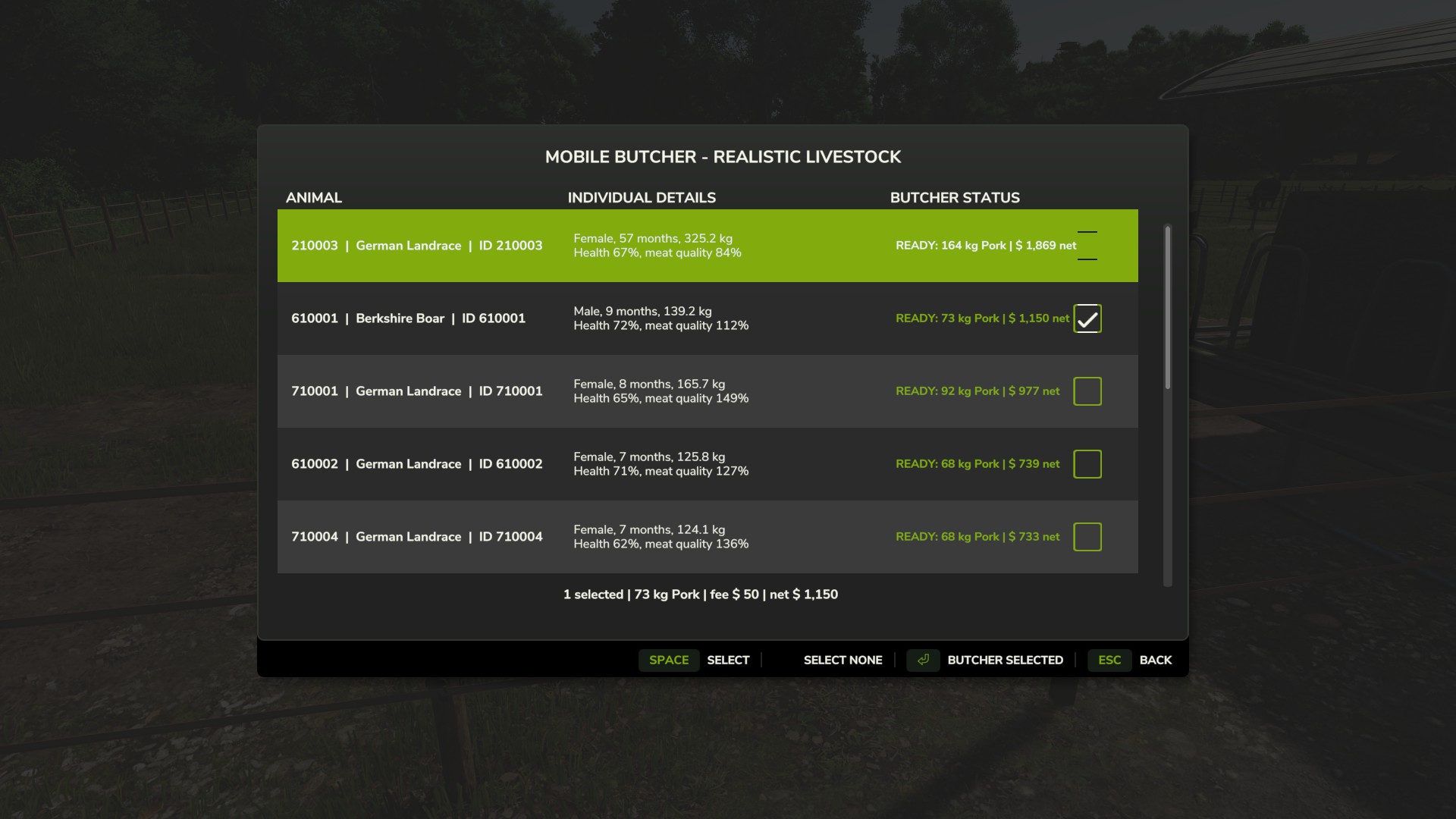 Screenshot 4 for FS25 Mobile Butcher - Realistic Livestock Version